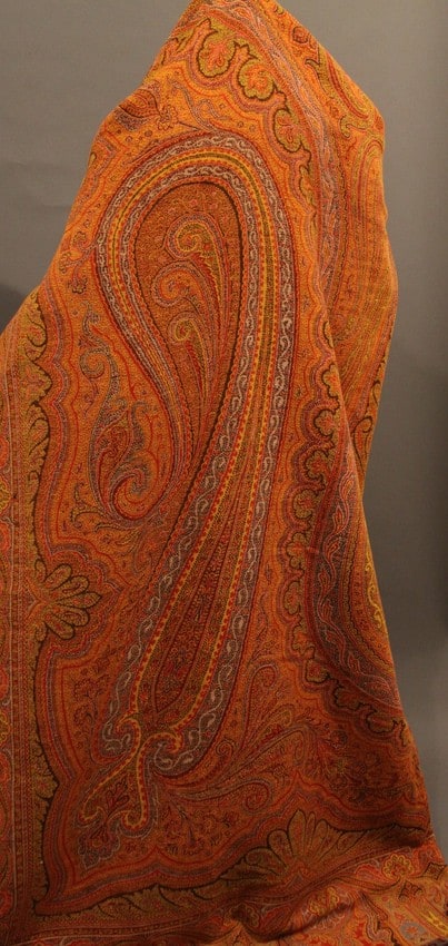 colorful paisley shawl, wool