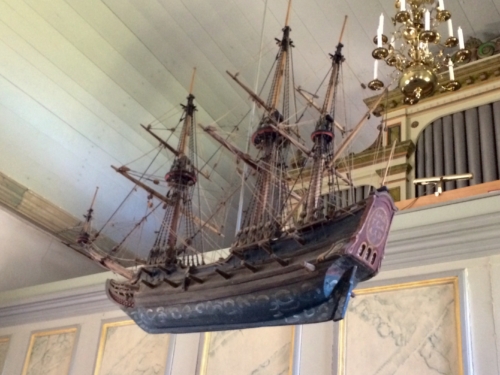 Suspended ship.